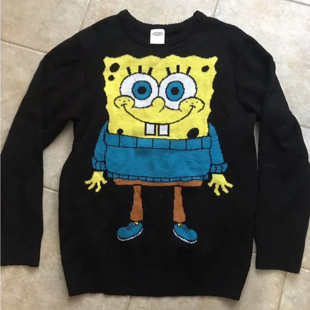 Urban Outfitters Sponge Bob Square Pants Black Sweater Men Medium
